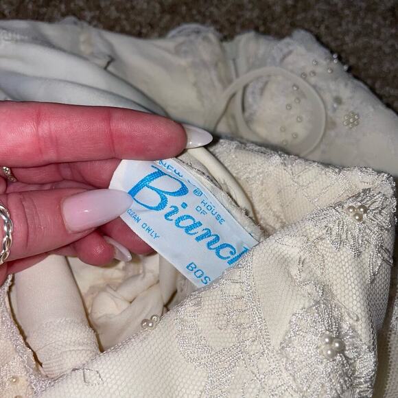 House of Bianchi wedding dress beaded sleeveless spaghetti strap IVORY SZ 10 - Picture 12 of 12